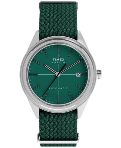 Timex Мужские механические автоматические часы Green Fabric 38mm