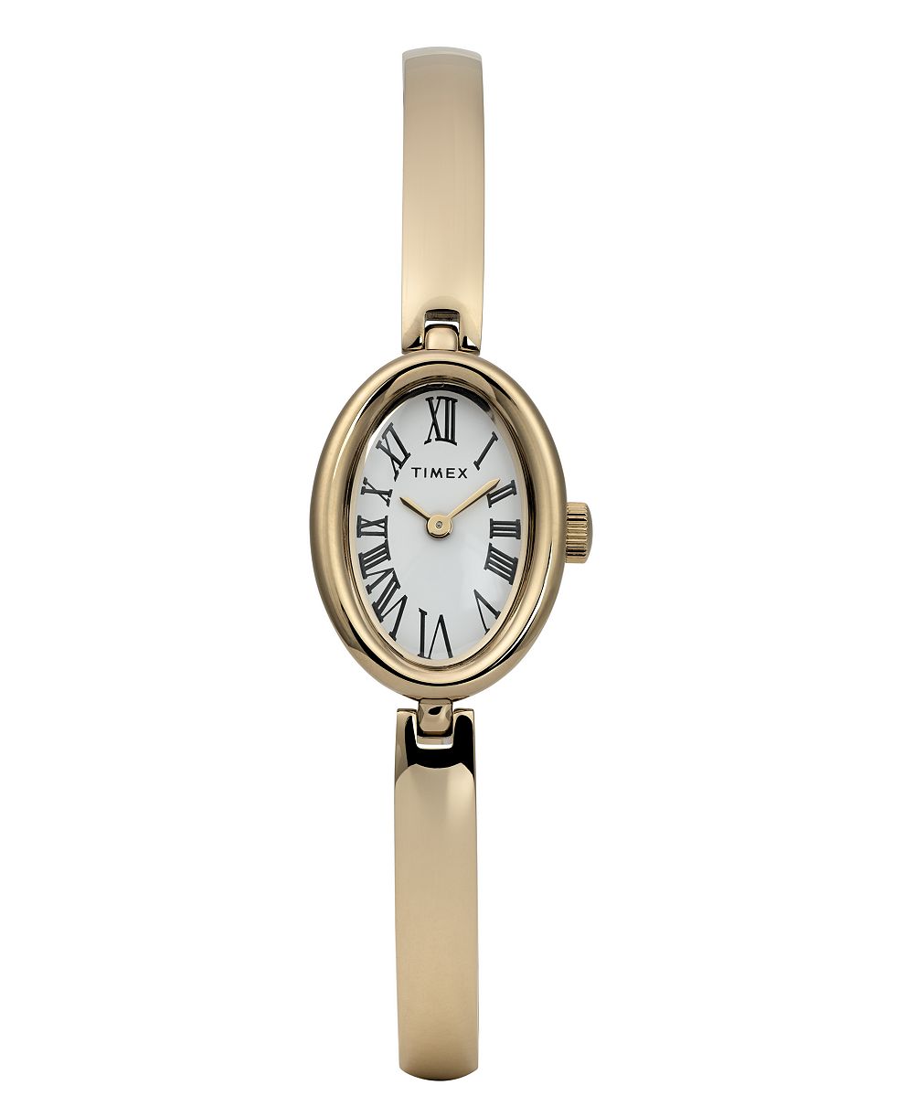 Timex Женские кварцевые аналоговые часы из золотистой нержавеющей стали 19mm