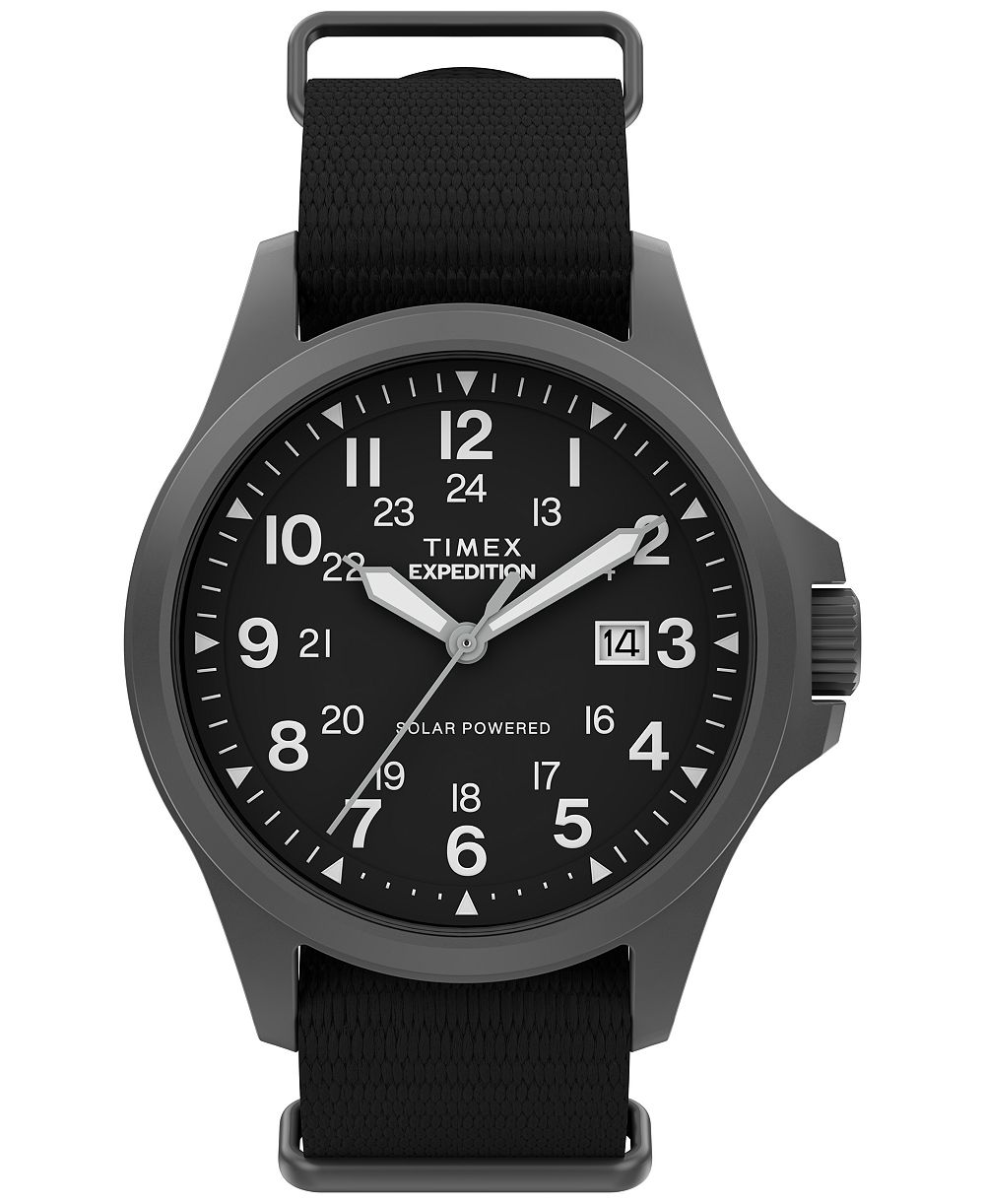 Timex Men's Quartz Analog Black Fabric Watch, 41mm