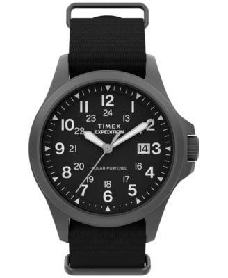 Timex Men's Quartz Analog Black Fabric Watch, 41mm