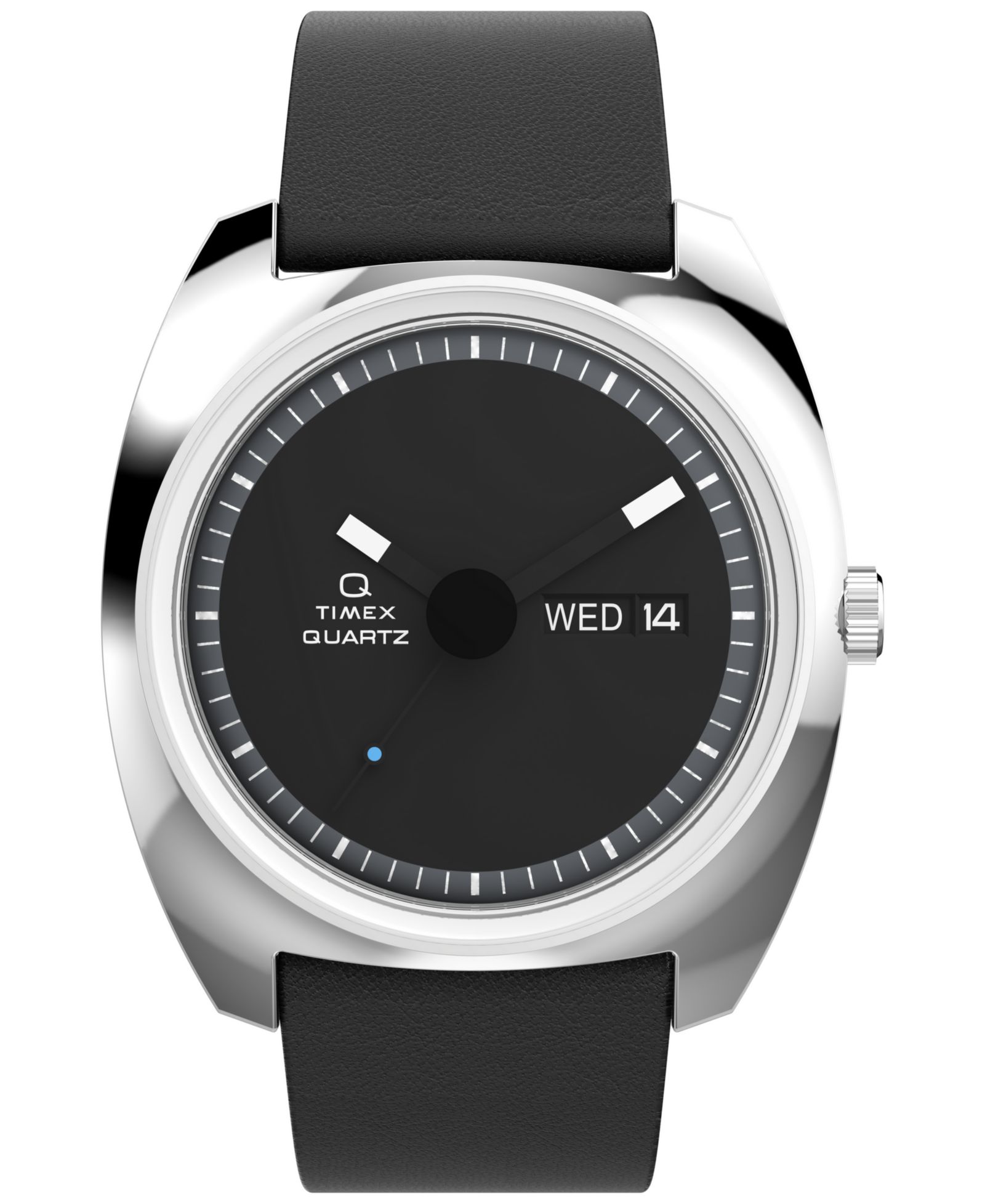 Timex Мужские кварцевые часы Black Leather 37mm