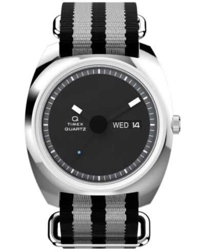 Timex Мужские кварцевые аналоговые часы из черной ткани, 37mm