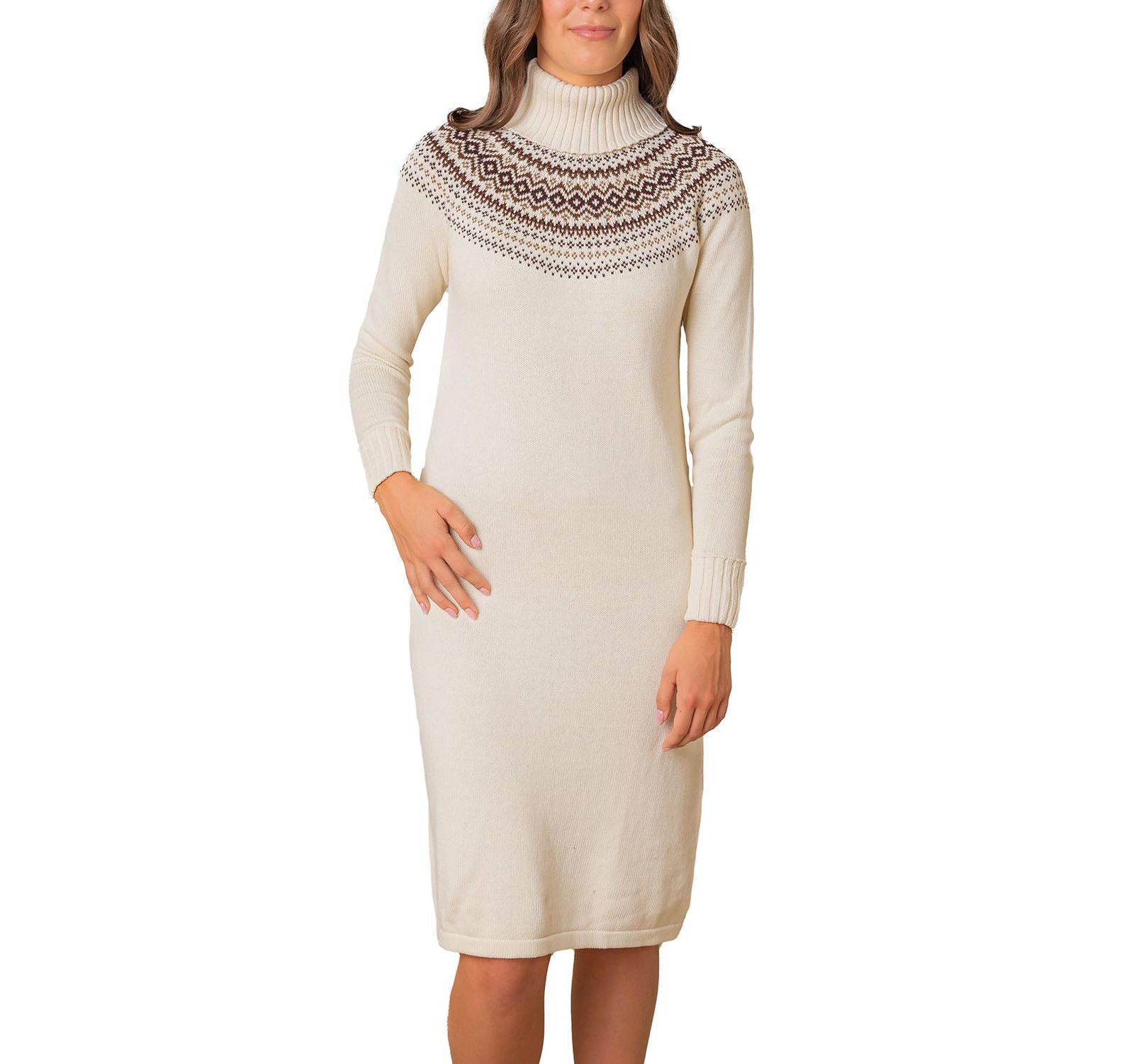 Платье-свитер Hope & Henry Women's Organic Long Sleeve Turtleneck Intarsia