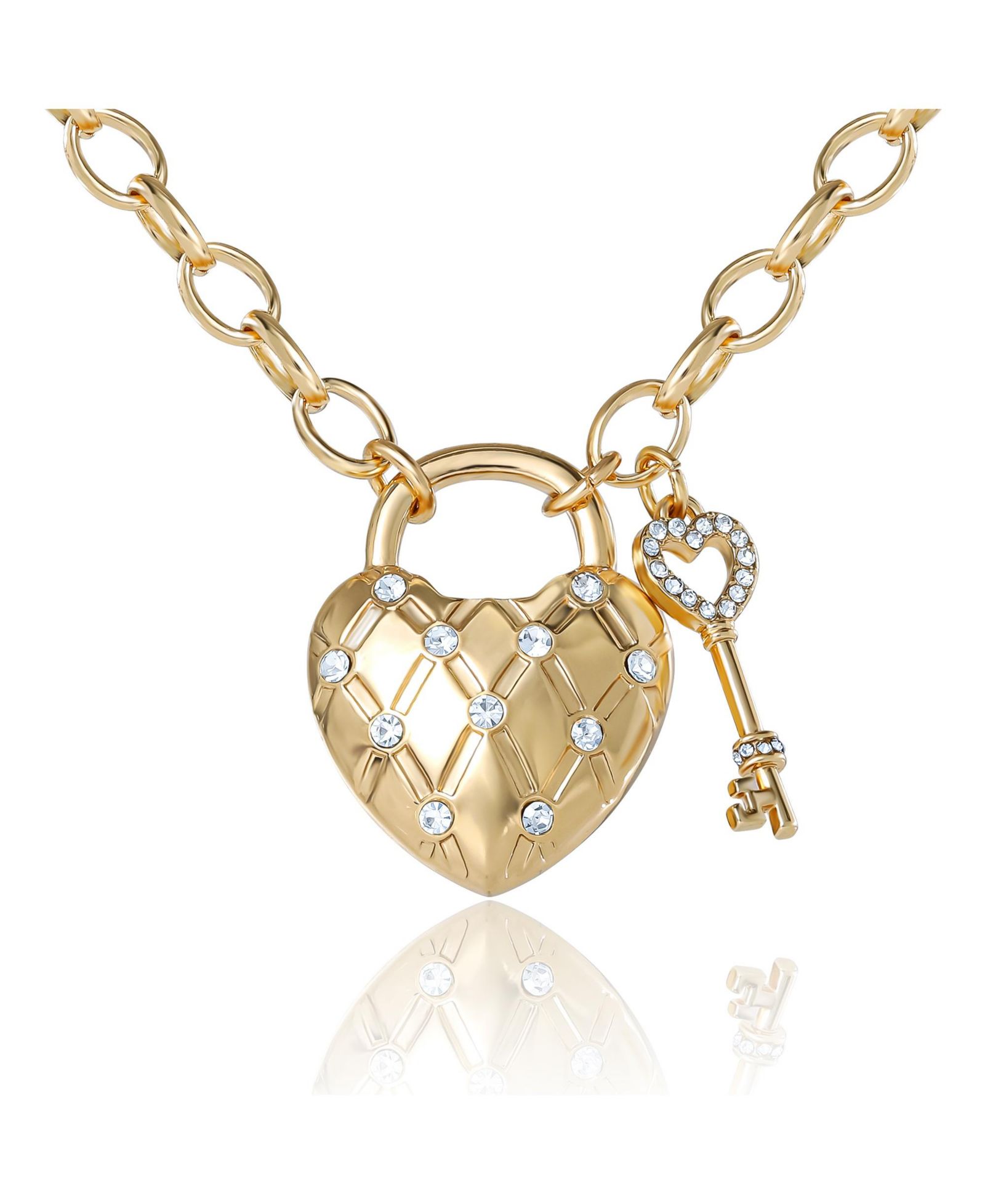 Подвеска-кулон Juicy Couture Heart Locket с ключом, Gold-Tone