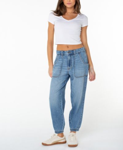 Celebrity Pink Juniors' High-Rise Denim Joggers