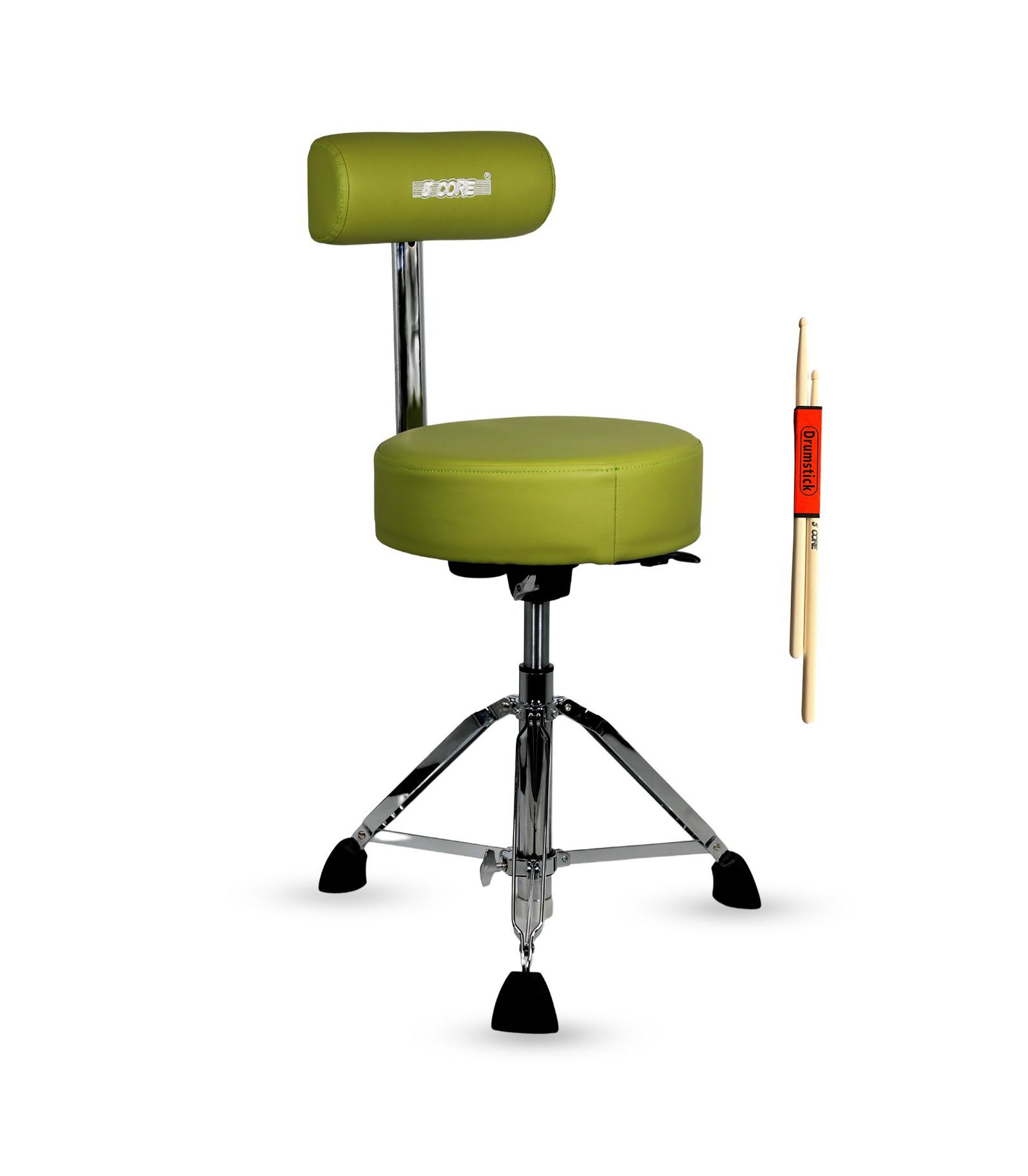 5 Core Drum Throne w Backrest 4" Padded Stool Airlift Adjustable 25.5" Drummer Chair 441Lb Capacity