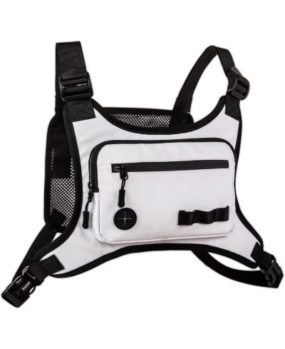 BATFOX Lightweight Running Chest Pack: Outdoor Sports Vest Bag with Phone Holder for Cycling, Hiking, Workout, Skiing - Men & Women (Crystal White)