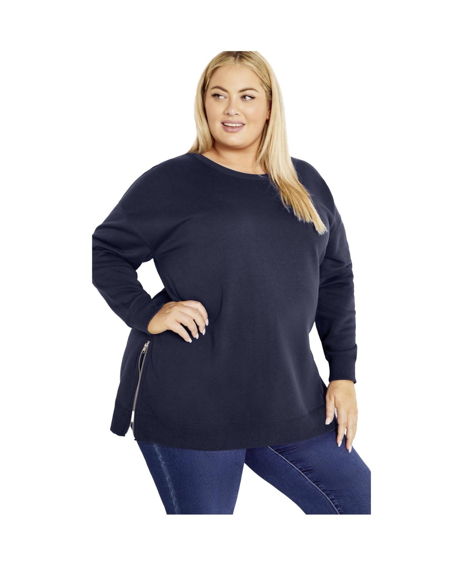 Женские джинсовые брюки Avenue Plus Size Jade Longline Zip Top