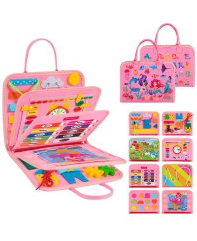 Cowin Montessori 8-in-1 Travel Busy Board Interactive Book, Ages 1+