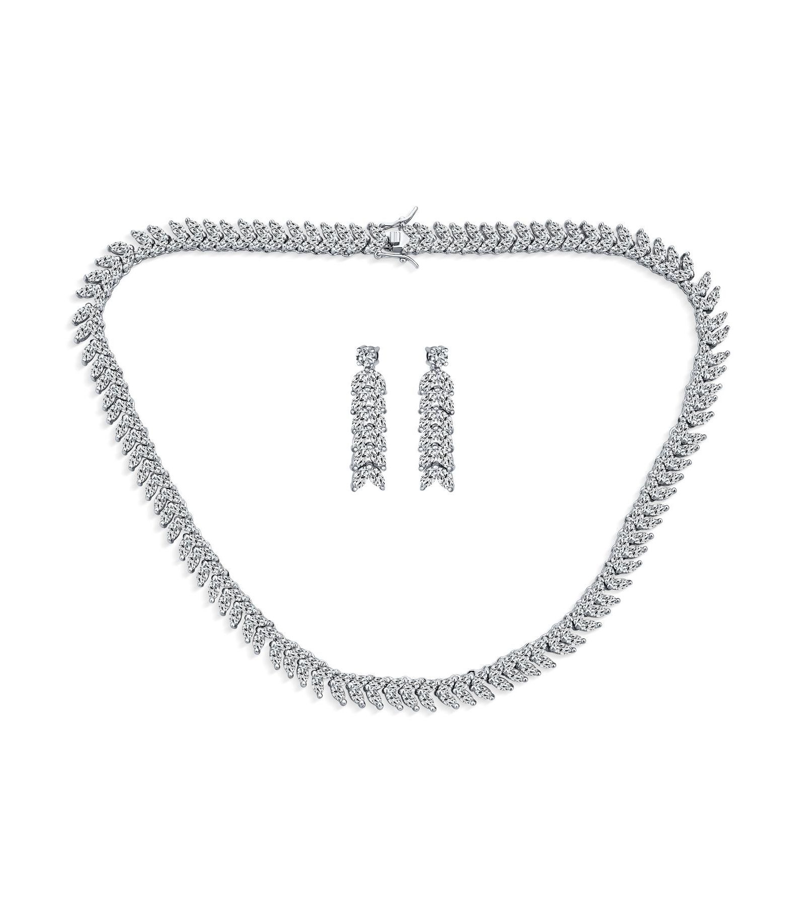 Набор украшений Bling Jewelry Art Deco Style: ожерелье Tennis и серьги Chandelier