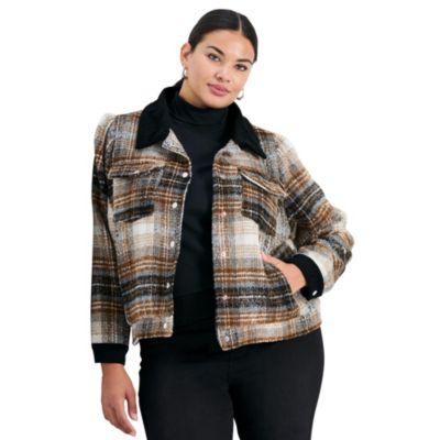 AVENUE Women's Joss Plaid Cropped Jacket