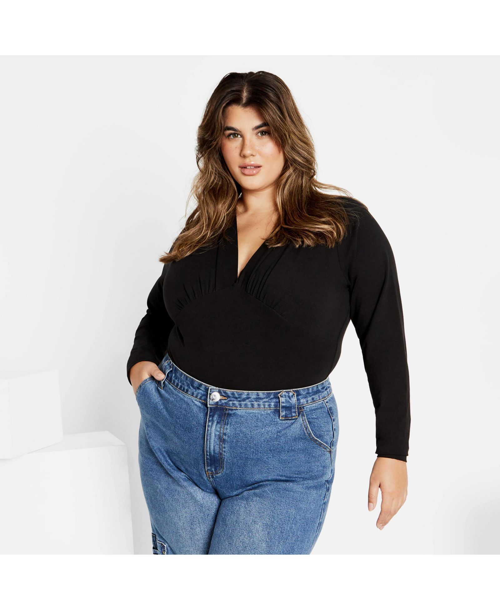 Боди CITY CHIC Plus Size Amelila Pleat