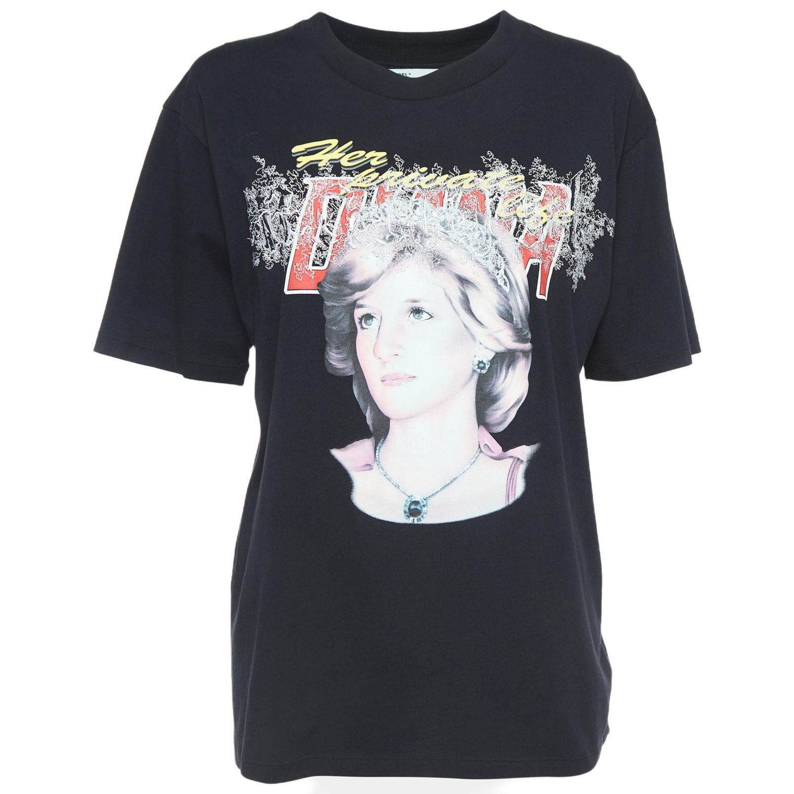 Pre-Owned Off-White Women's Retro Print Cotton Half Sleeve T-Shirt