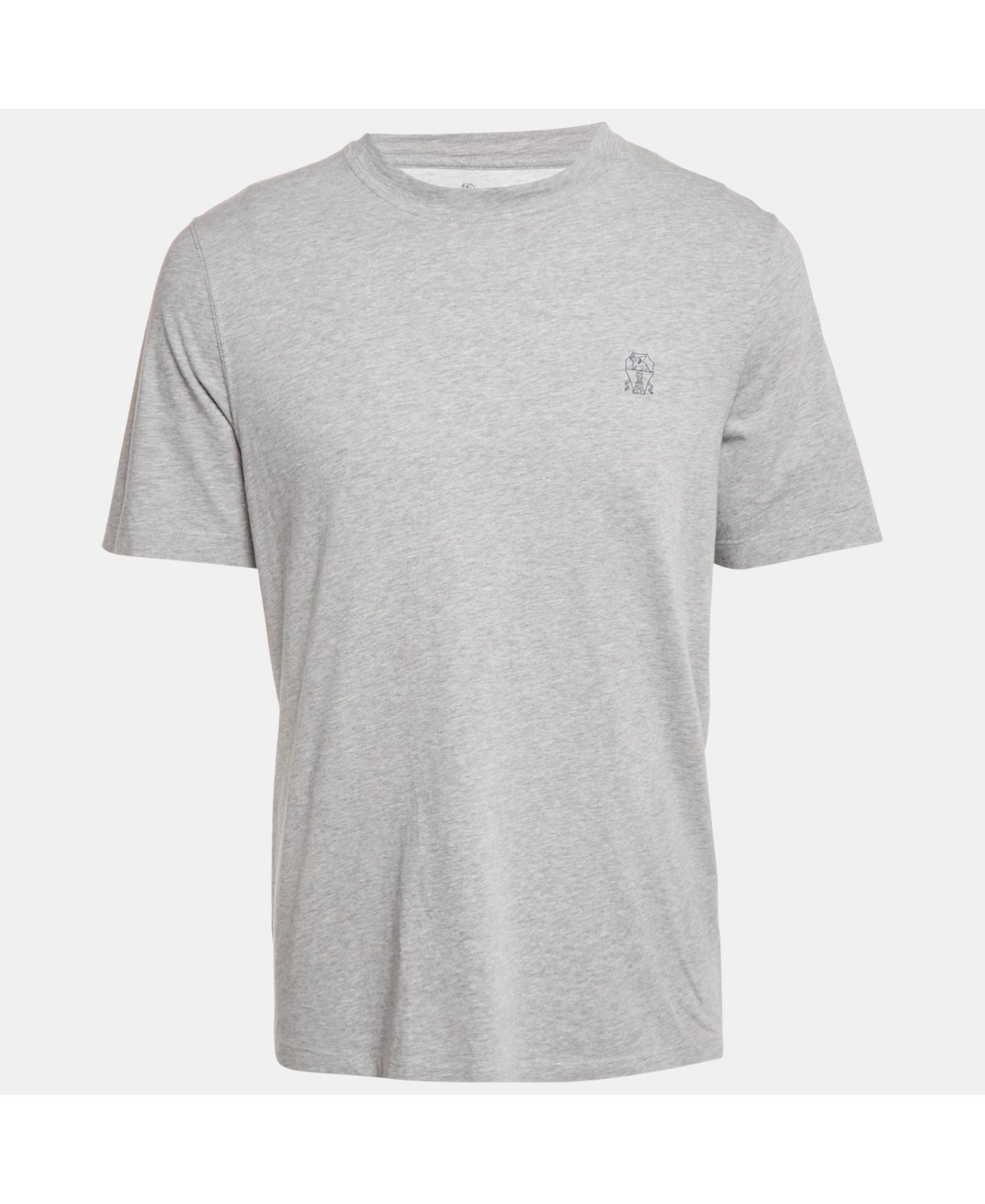 Pre-Owned Brunello Cucinelli Men's Grey Melenga Jersey Crewneck T-Shirt
