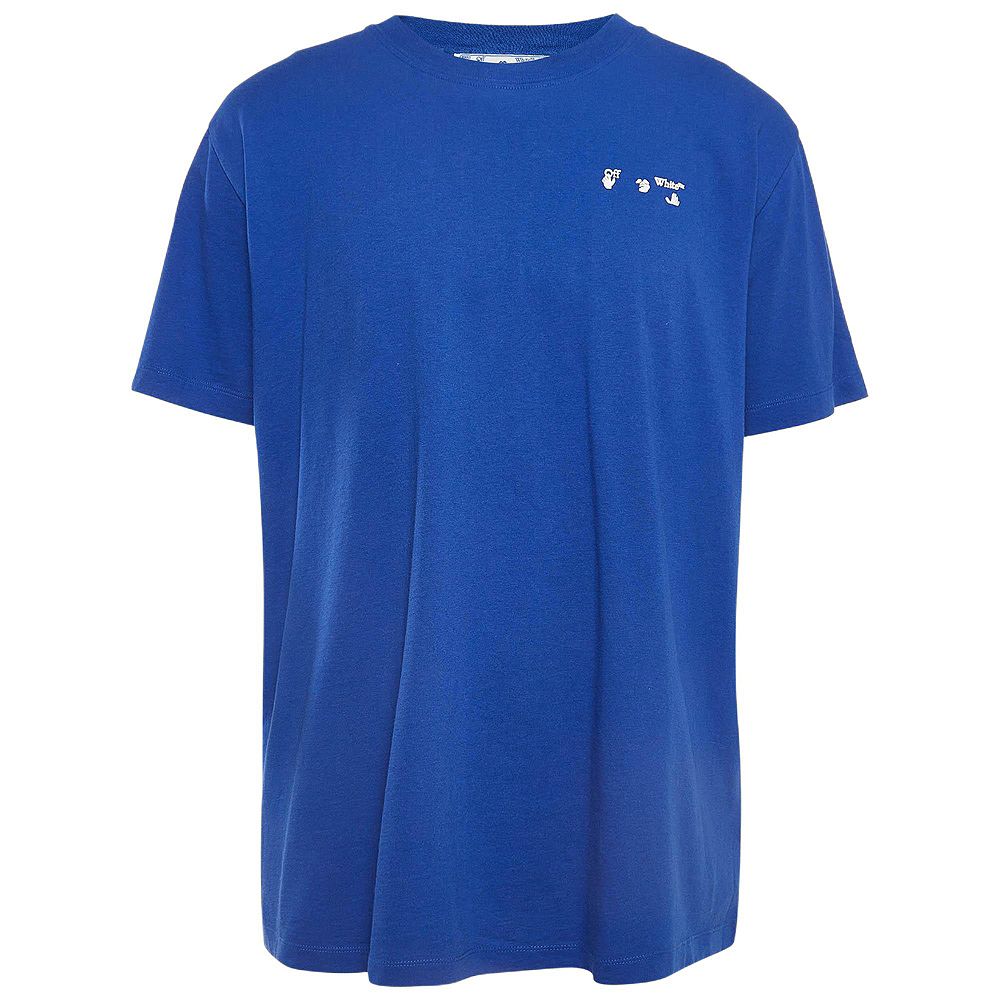 Мужская хлопковая футболка Pre-Owned Off-White Blue Logo Print