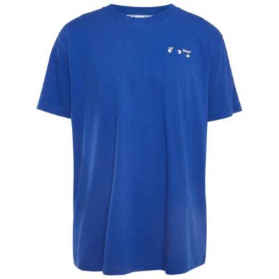 Мужская хлопковая футболка Pre-Owned Off-White Blue Logo Print