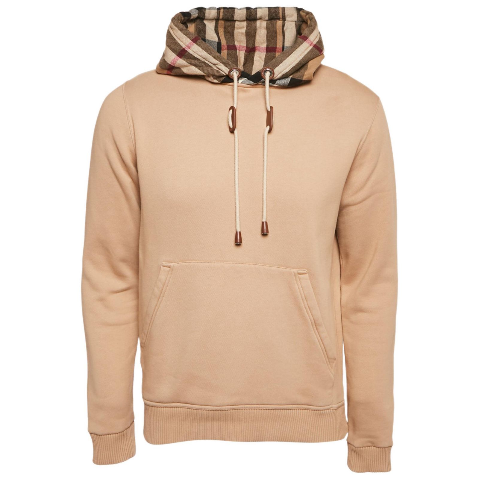 Pre-Owned Burberry Women's Beige Logo Applique Cotton Knit Zip-Up Hoodie