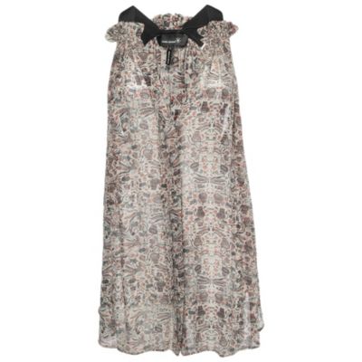 Pre-Owned Isabel Marant Women's Grey Printed Chiffon Silk Sleeveless Top
