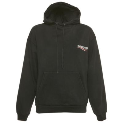 Б/у худи Balenciaga Women's Black Campaign Print Cotton Knit