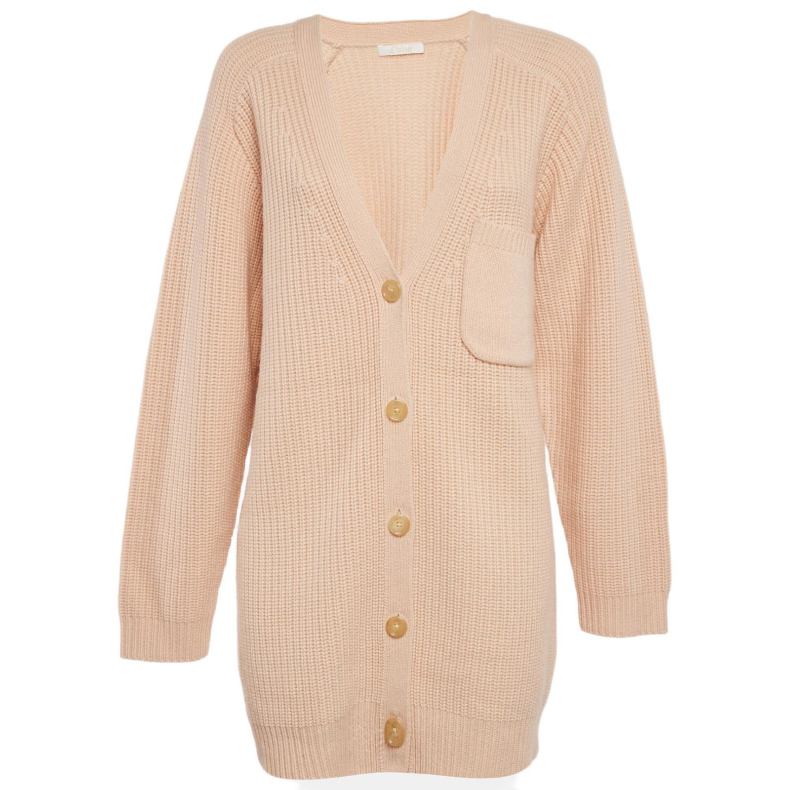 Женский кардиган Pre-Owned Chloe из кашемиря с пуговицами, пастельно-розовый