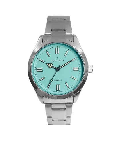 Peugeot Women's 36mm Sport Watch with Blue Dial and Stainless Steel Bracelet
