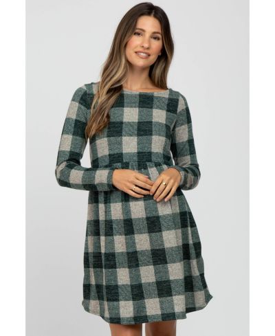 Женское трикотажное платье Pinkblush Maternity Forest Green Plaid
