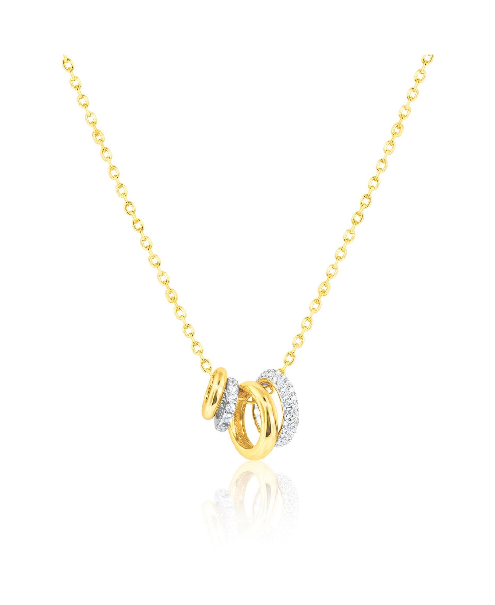 Etoielle изысканное колье Rondel Charm с камнями CZ и блестящими подвесками на цепи