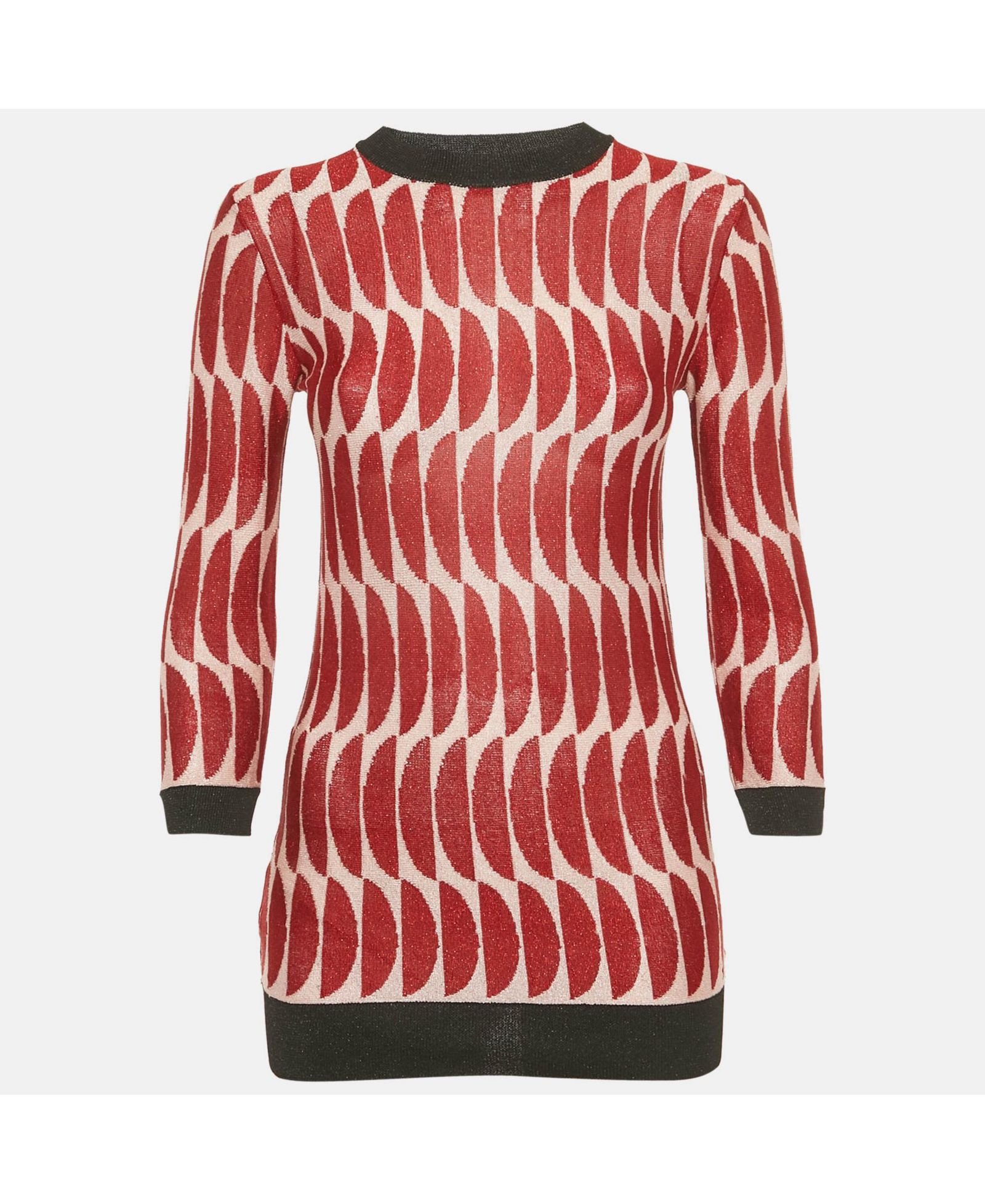 Джемпер Marni Women's Red/pink Patterned Lurex Knit, б/у