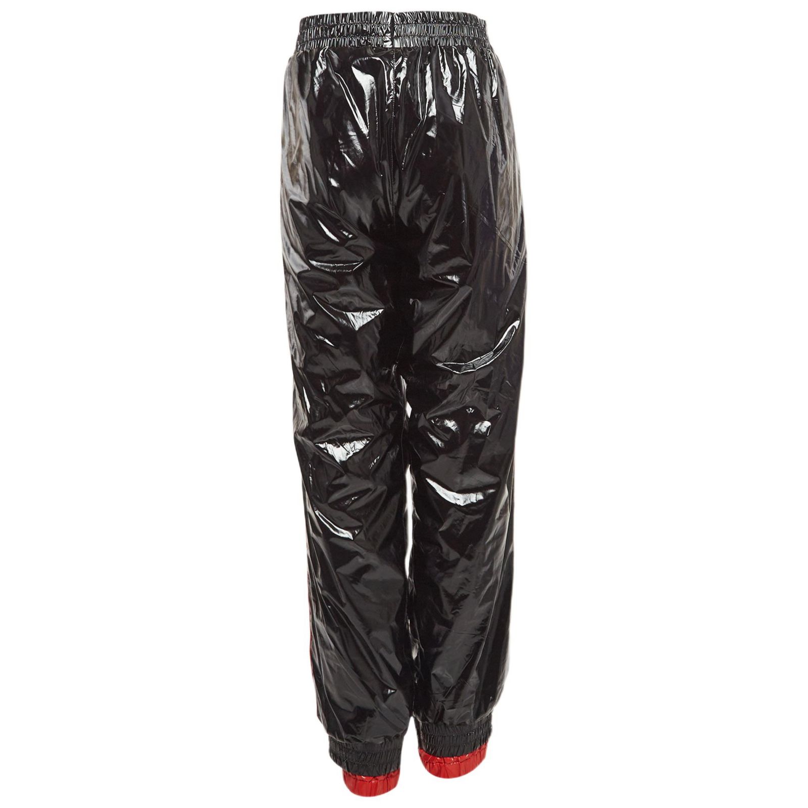Pre-Owned Moncler Women's X Palm Angels Black Side Stripe Synthetic Logo Applique Joggers