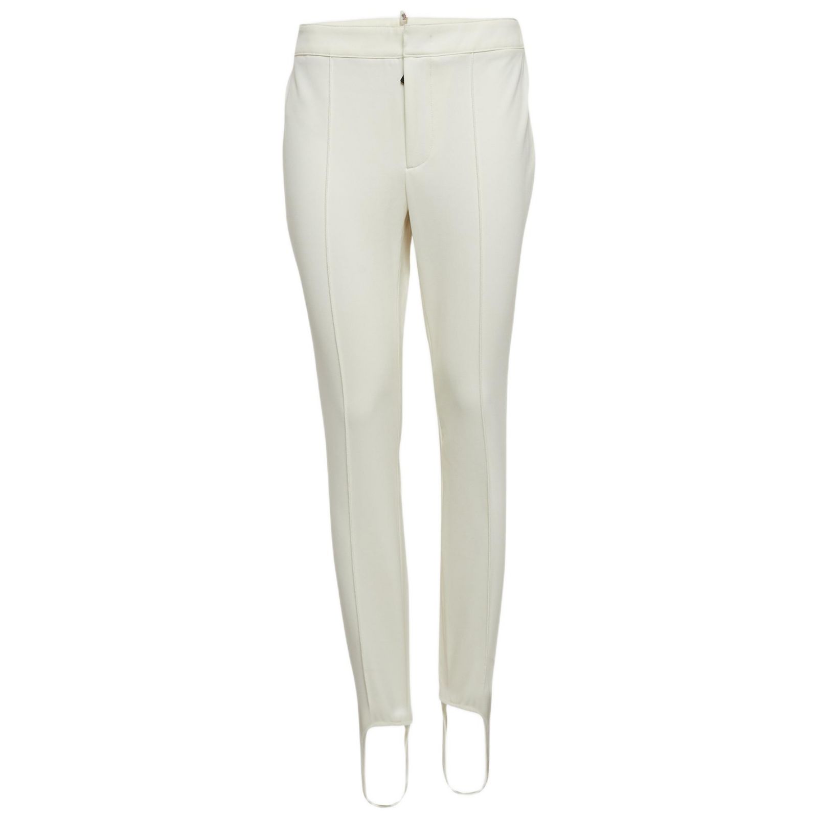 Pre-Owned Moncler Women's Grenoble White Technical Jersey Stirrup Ski Pants