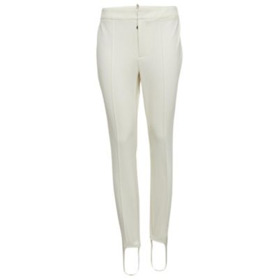Pre-Owned Moncler Women's Grenoble White Technical Jersey Stirrup Ski Pants