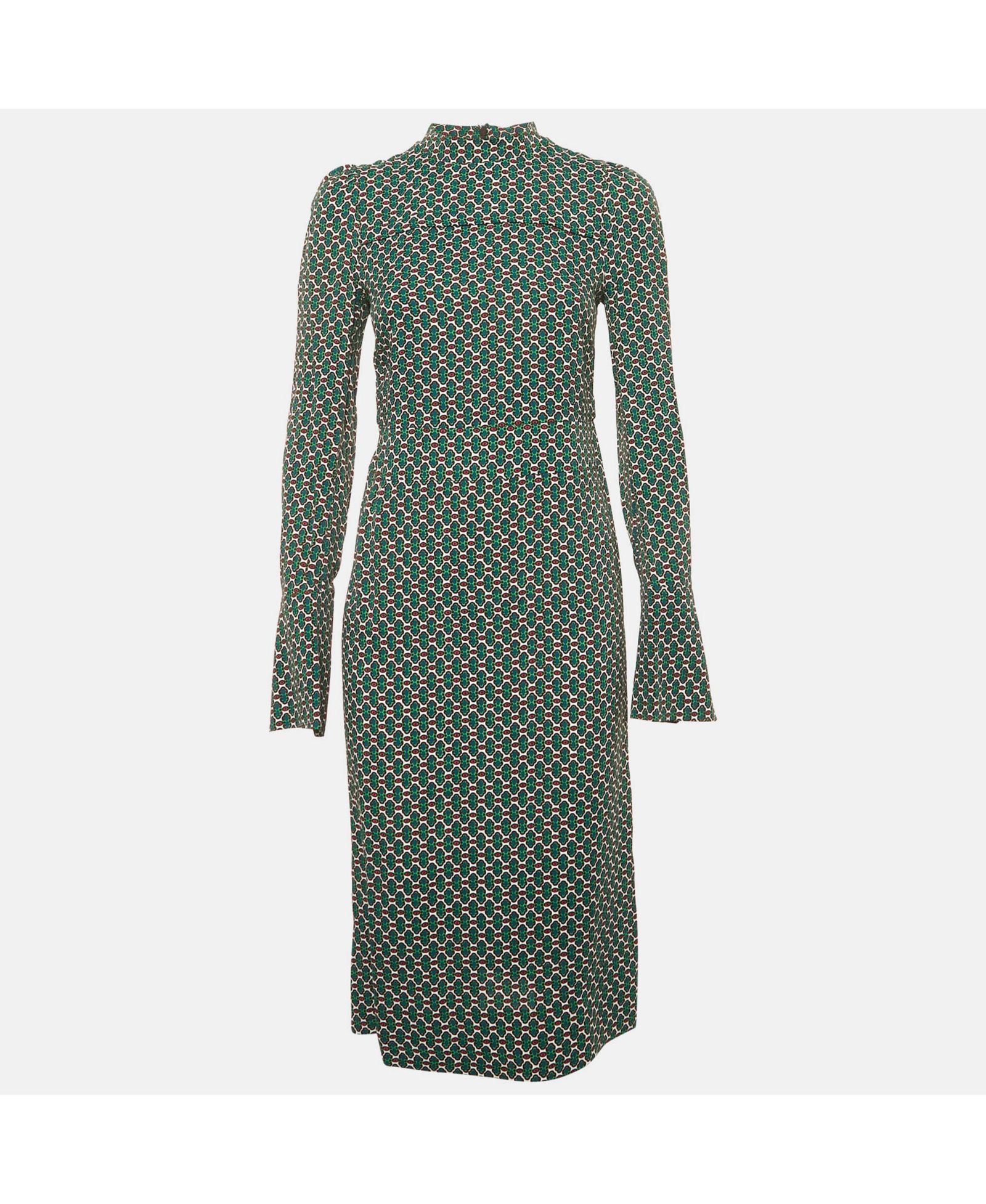 Женское миди-платье Marni Green Printed Crepe Pre-Owned