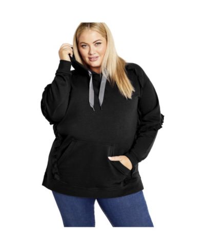 Avenue Женский худи Plus Size с оборками