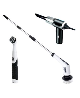 PURSONIC 3-in-1 Cordless Rechargeable Cleaning Pursonic Bundle: Power Scrubber, Extended Brush & Mini Vacuum Duster for Home & Car.