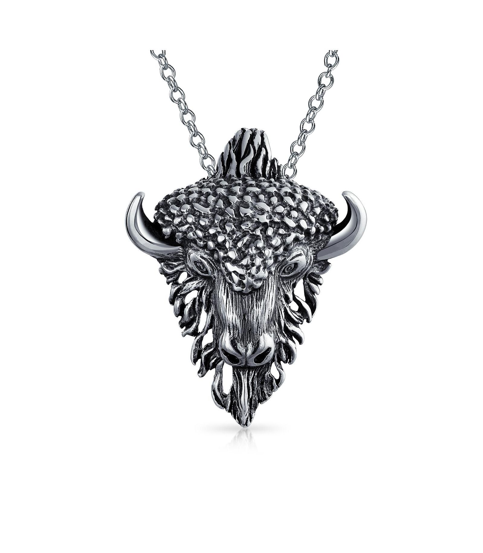 Подвеска-кулон Bling Jewelry Animal Large Zodiac Taurus Bull, серебро 925 Sterling Silver