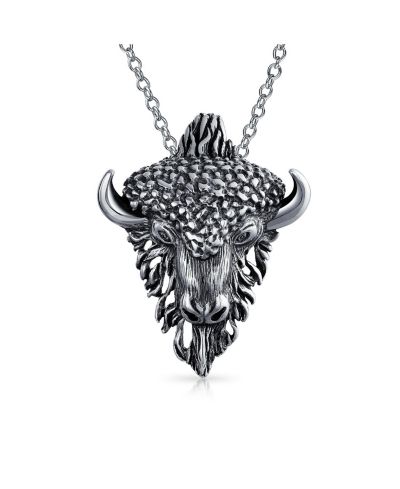Подвеска-кулон Bling Jewelry Animal Large Zodiac Taurus Bull, серебро 925 Sterling Silver