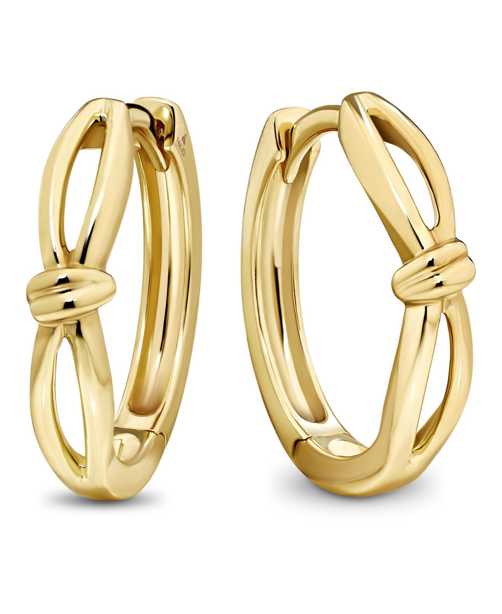 Серьги-кольца DEVATA Love Knot из золота 14K