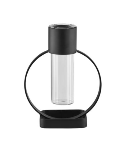 Ваза Danya B Jacob Modern Black Metal Open Circle Pedestal Clear Glass Tabletop