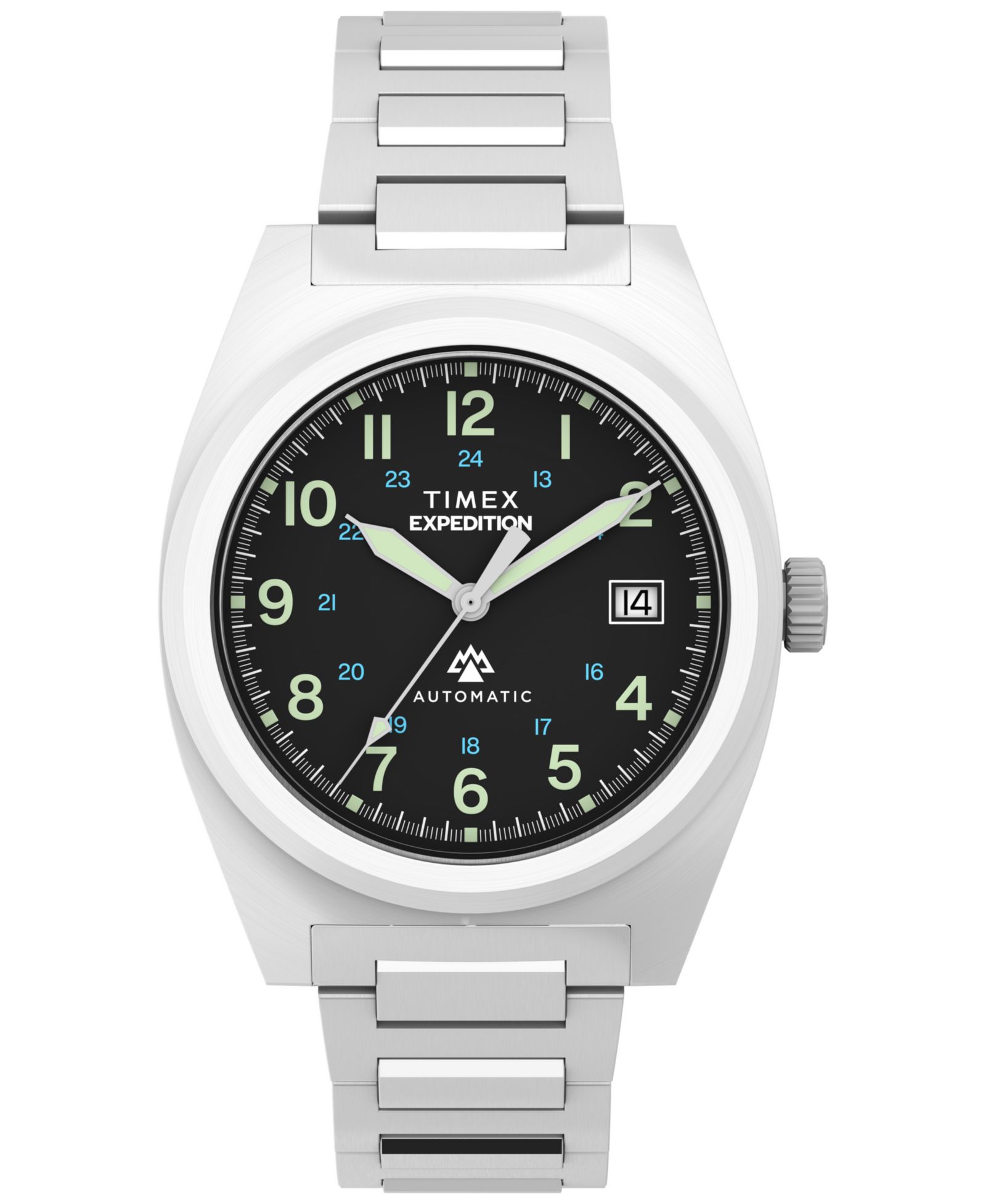 Timex Men's Mechanical Automatic Silver-Tone Stainless Steel Watch, 39mm