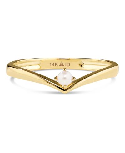 Кольцо DEVATA Freshwater Pearl Chevron в 14K Gold