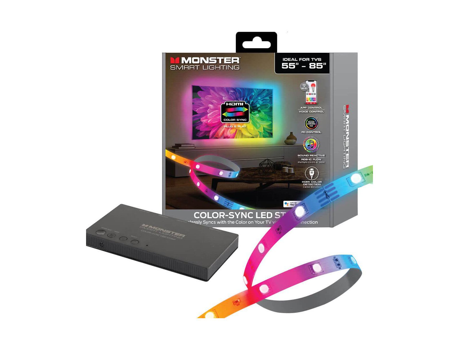 Светодиодная лента MONSTER CABLE Smart Lighting HDMI Color Sync для ТВ до 85 Inches