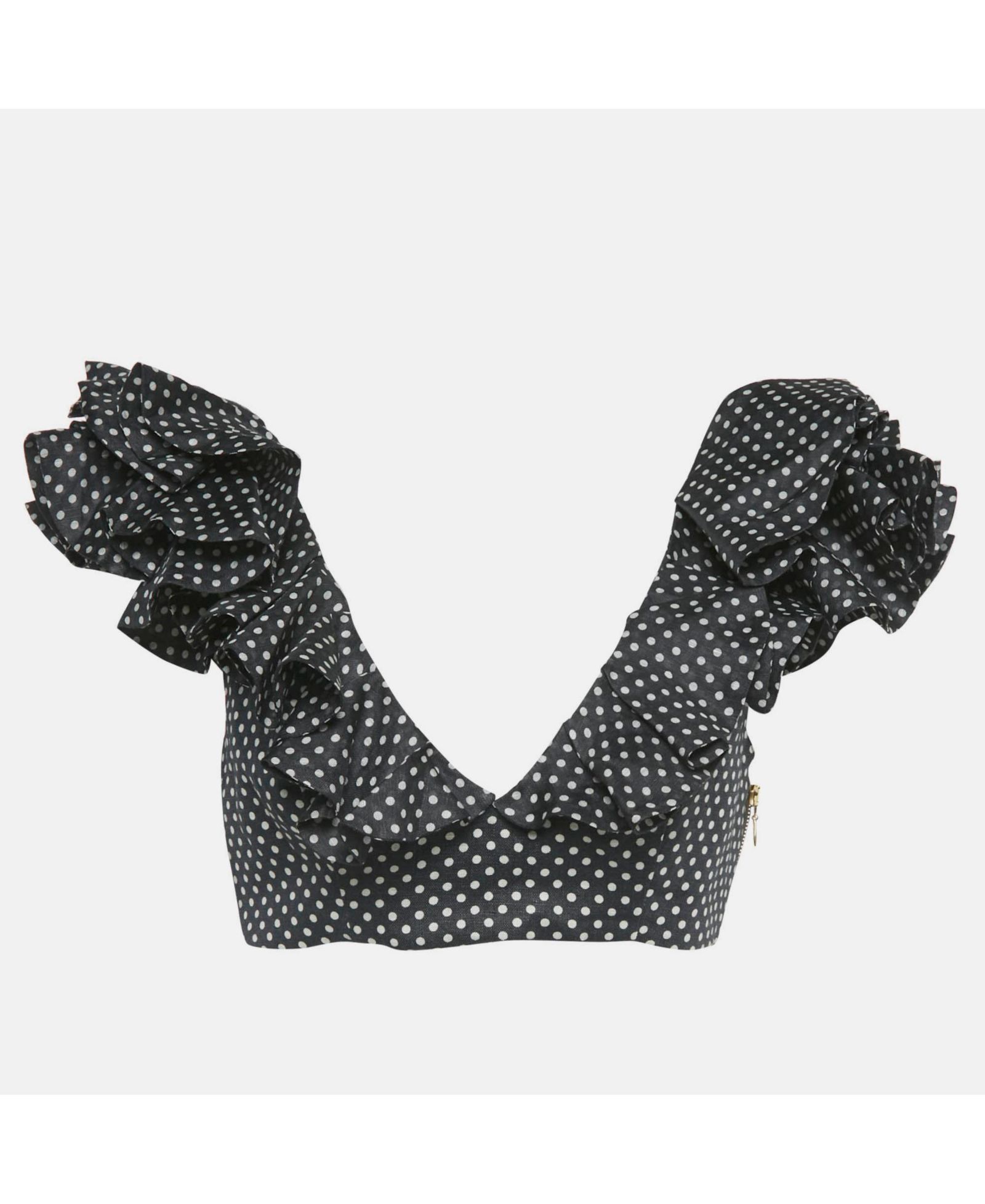 Pre-Owned Zimmermann Женский топ с принтом Polka Dots и сердцем из льна