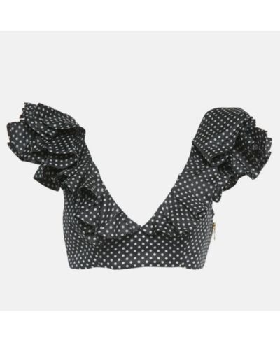 Pre-Owned Zimmermann Women's Polka Dots Linen Painted Heart Cascade Top