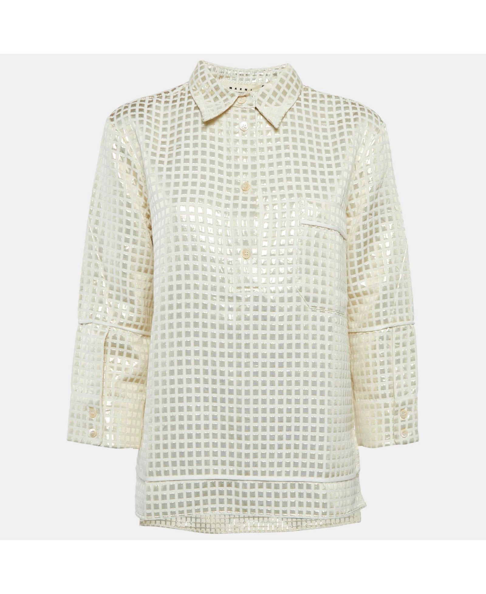 Женская туника Pre-Owned Marni Cream Lurex And Cotton Tunic