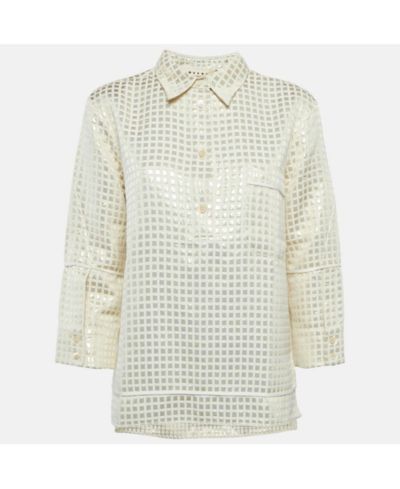 Женская туника Pre-Owned Marni Cream Lurex And Cotton Tunic