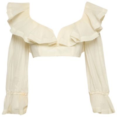 Топ Zimmermann Women's Crepe Ruffled The Lovestruck Crop Top