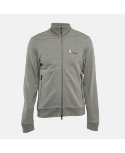 Мужская трикотажная куртка Moncler Grey с логотипом на молнии