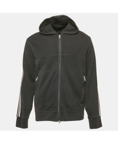 Б/у мужская куртка Moncler Black Jersey Zip-Up Hooded с капюшоном