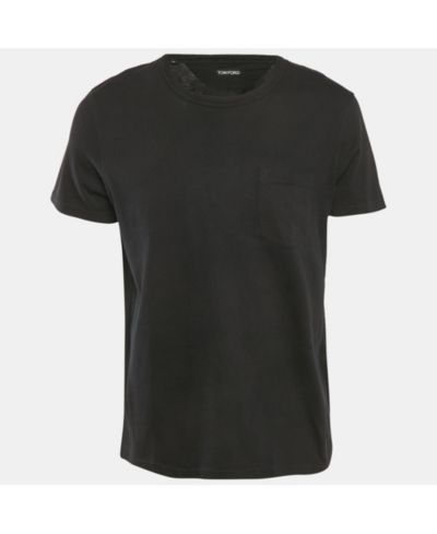 Мужская футболка Pre-Owned Tom Ford Black Cotton Knit Crew Neck
