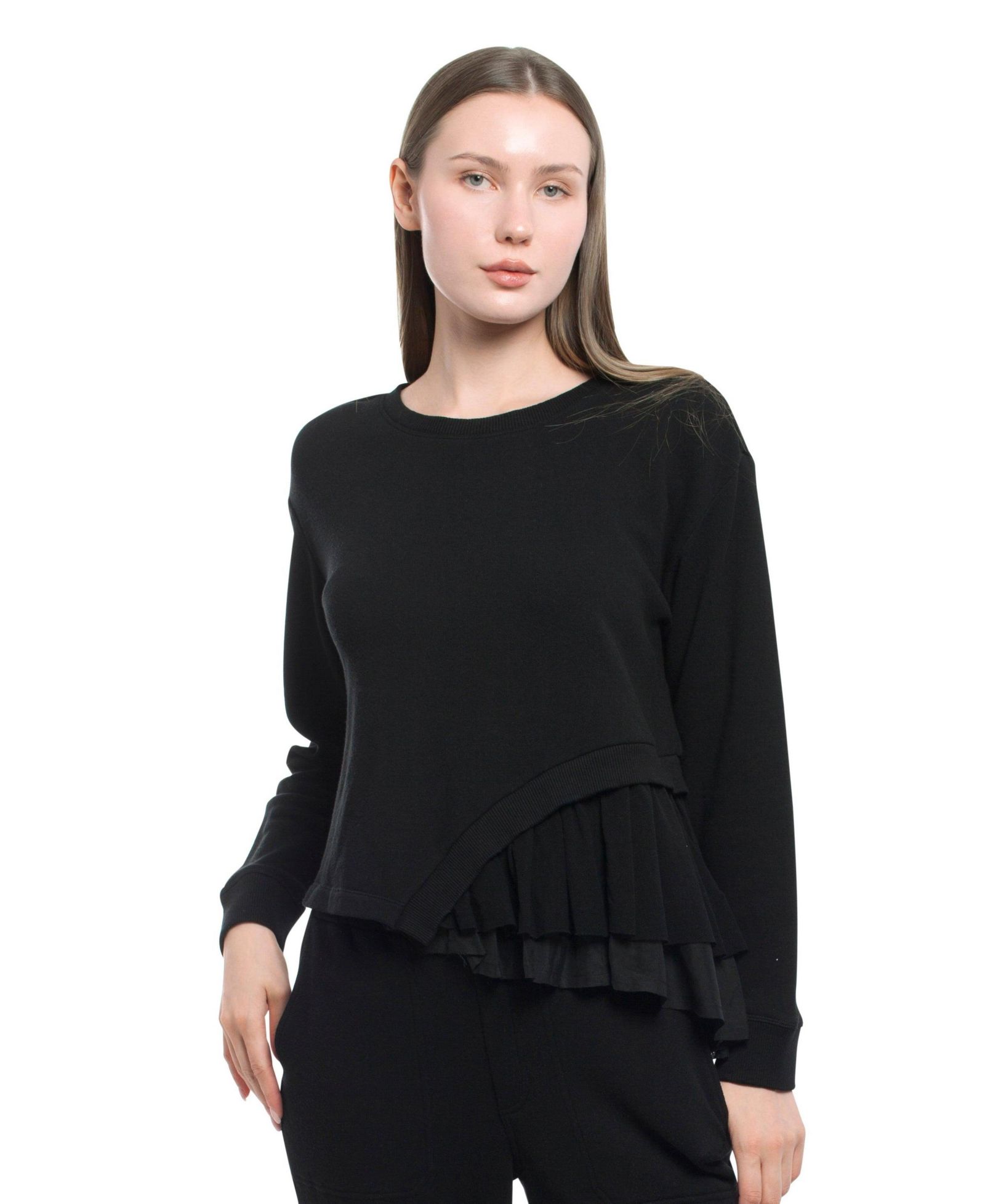 Женский свитшот WILT Round Neck Mix Media